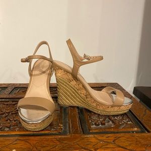 Charles David Tan Wedges Worn Once